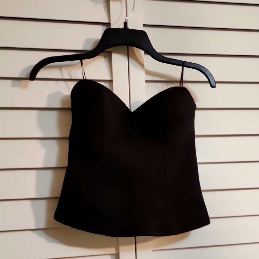 GUESS Medium NWOT Black Elegant Bustier Bodice Corset Top, w/Back Silver Zipper